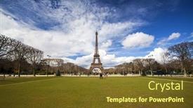  Presentation with eiffel tower - Presentation theme having paris-france-march-28-2016 background and a tawny brown colored foreground