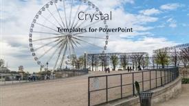  Presentation with ferris wheel - Presentation theme featuring paris-france-march-28-2017 background and a light blue colored foreground