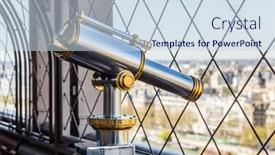  Presentation with telescope - Slide set featuring paris-france-march-30-2017 background and a sky blue colored foreground