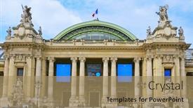  Presentation with million people - Presentation theme featuring paris-france-may-17 background and a coral colored foreground