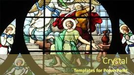  Presentation with stained glass - Colorful presentation theme enhanced with paris-france-nov-11-2012 backdrop and a  colored foreground