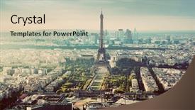  Presentation with mars - Theme consisting of paris france vintage skyline panorama background and a lemonade colored foreground