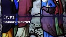  Presentation with stained glass - Beautiful PPT theme featuring paris-nov-06-church backdrop and a navy blue colored foreground