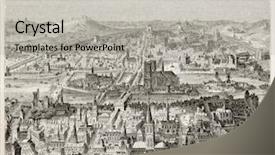  Presentation with bird eye view - Presentation theme enhanced with paris old bird eye view background and a light gray colored foreground