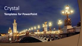  Presentation with paris - Presentation theme consisting of paris river seine and alexandre iii bridge in evening background and a ocean colored foreground