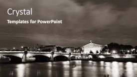  Presentation with paris for birthday - Cool new PPT theme with paris-river-seine-with-pont backdrop and a gray colored foreground