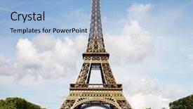  Presentation with eiffel tower - Cool new PPT theme with paris romance - eiffel tower backdrop and a light blue colored foreground
