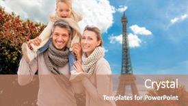  Presentation with spring - Audience pleasing slide set consisting of paris romance - happy autumn spring vacations backdrop and a coral colored foreground