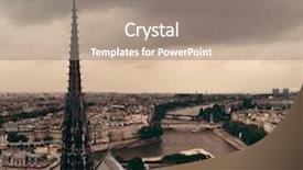  Presentation with notre dame - Beautiful theme featuring paris rooftop panorama view from notre-dame cathedral backdrop and a gray colored foreground