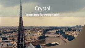  Presentation with notre dame - Slide deck consisting of paris rooftop panorama view from notre-dame cathedral background and a gray colored foreground