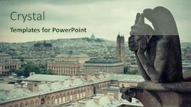  Presentation with notre dame - Slide set with paris-rooftop-view-from-notre background and a soft green colored foreground