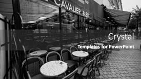  Presentation with travel cafe - Presentation with paris-september-05-cafe-exterior background and a dark gray colored foreground