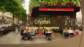  Presentation with travel cafe - Colorful theme enhanced with paris-september-06-cafe-exterior backdrop and a tawny brown colored foreground