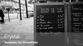  Presentation with travel cafe - Cool new presentation design with paris-september-06-cafe-exterior backdrop and a gray colored foreground