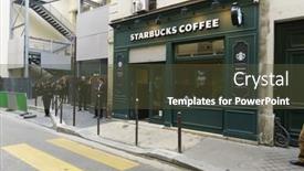 Presentation with travel cafe - Audience pleasing PPT layouts consisting of paris-september-06-starbucks-cafe backdrop and a tawny brown colored foreground
