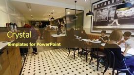  Presentation with travel cafe - Audience pleasing presentation theme consisting of paris-september-06-starbucks-cafe backdrop and a tawny brown colored foreground