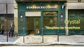  Presentation with travel cafe - Colorful presentation design enhanced with paris-september-06-starbucks-cafe backdrop and a tawny brown colored foreground