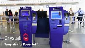  Presentation with principal - Colorful slide set enhanced with paris-september-10-2014-airport backdrop and a navy blue colored foreground