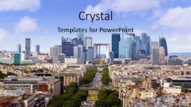  Presentation with triumphal arch and champs elysees - Presentation theme featuring paris skyline aerial champs elysees background and a  colored foreground