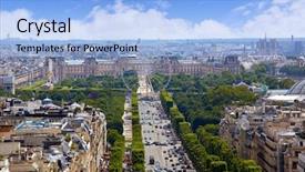  Presentation with paris - Beautiful slide set featuring paris skyline champs elysees and concorde aerial view in france backdrop and a light blue colored foreground