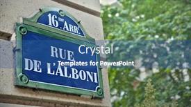  Presentation with paris - Colorful presentation design enhanced with paris-street-sign backdrop and a ocean colored foreground