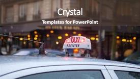  Presentation with transportation - Audience pleasing slide deck consisting of paris taxi sing backdrop and a tawny brown colored foreground