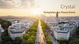  Presentation with paris france - Colorful PPT layouts enhanced with paris-view-from-arc-de backdrop and a lemonade colored foreground