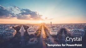  Presentation with paris france - Amazing PPT layouts having paris-view-from-arc-de backdrop and a tawny brown colored foreground