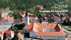  Presentation with virgin mary - Audience pleasing theme consisting of parish-church-of-the-assumption backdrop and a tawny brown colored foreground