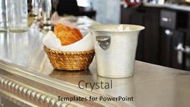  Presentation with bistro - Slides having parisian bistro background and a coral colored foreground