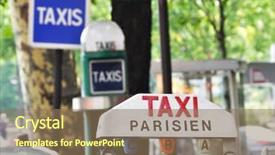  Presentation with taxi - Slide set with trafic - parisian taxi background and a coral colored foreground