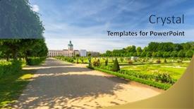  Presentation with gardens - Amazing presentation theme having rococo art - park and gardens of charlottenburg backdrop and a light blue colored foreground
