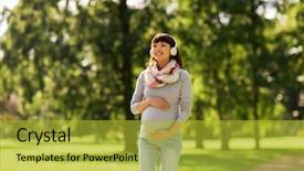  Presentation with pregnancy medicine healthcare and people - Theme enhanced with pregnancy people and technology concept background and a yellow colored foreground