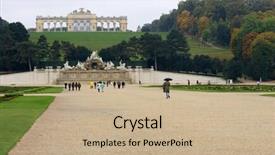  Presentation with vienna - PPT theme having park and the gloriette in the park of sconbrunn palace vienna background and a coral colored foreground