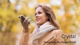  Presentation with season - Presentation design with park and using voice command background and a coral colored foreground