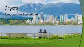  Presentation with walk - Beautiful presentation theme featuring park at downtown of vancouver backdrop and a light blue colored foreground