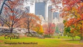  Presentation with rainy day - Audience pleasing PPT theme consisting of park at rainy day new backdrop and a gold colored foreground