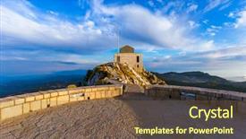  Presentation with sunset - Amazing slide deck having park at sunset in montenegro backdrop and a  colored foreground