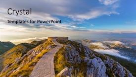  Presentation with national - Colorful theme enhanced with park at sunset in montenegro backdrop and a light blue colored foreground