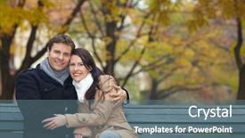  Presentation with trust - Cool new theme with park bench in fall backdrop and a  colored foreground