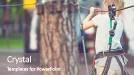  Presentation with way - Amazing slides having park blurred safety harness backdrop and a coral colored foreground