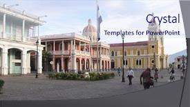  Presentation with park - Audience pleasing presentation theme consisting of park central nicaragua backdrop and a sky blue colored foreground