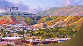  Presentation with utah - Presentation having park-city-utah-usa-downtown background and a light blue colored foreground