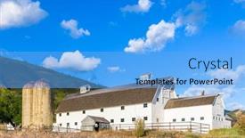  Presentation with utah - Cool new PPT theme with park-city-utah-usa-farm backdrop and a light blue colored foreground