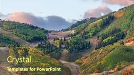  Presentation with autumn morning - PPT theme featuring park-city-utah-usa-snowless background and a tawny brown colored foreground