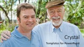  Presentation with older adult - Presentation theme with park focus on the older background and a light blue colored foreground