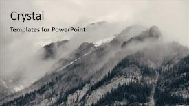  Presentation with banff national park - PPT layouts having park foggy mountains and forest background and a lemonade colored foreground