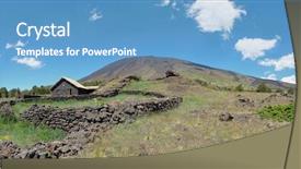  Presentation with refuge - Colorful PPT theme enhanced with refugge - etna park galvarina highland backdrop and a  colored foreground