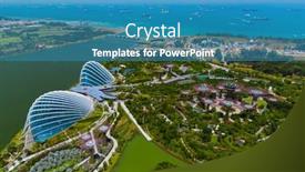  Presentation with gardens - PPT theme having park-gardens-by-the-bay background and a teal colored foreground