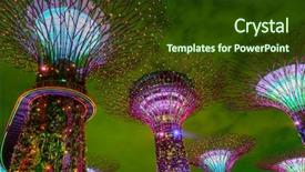  Presentation with gardens - Colorful slide set enhanced with thea bay in singapore backdrop and a tawny brown colored foreground